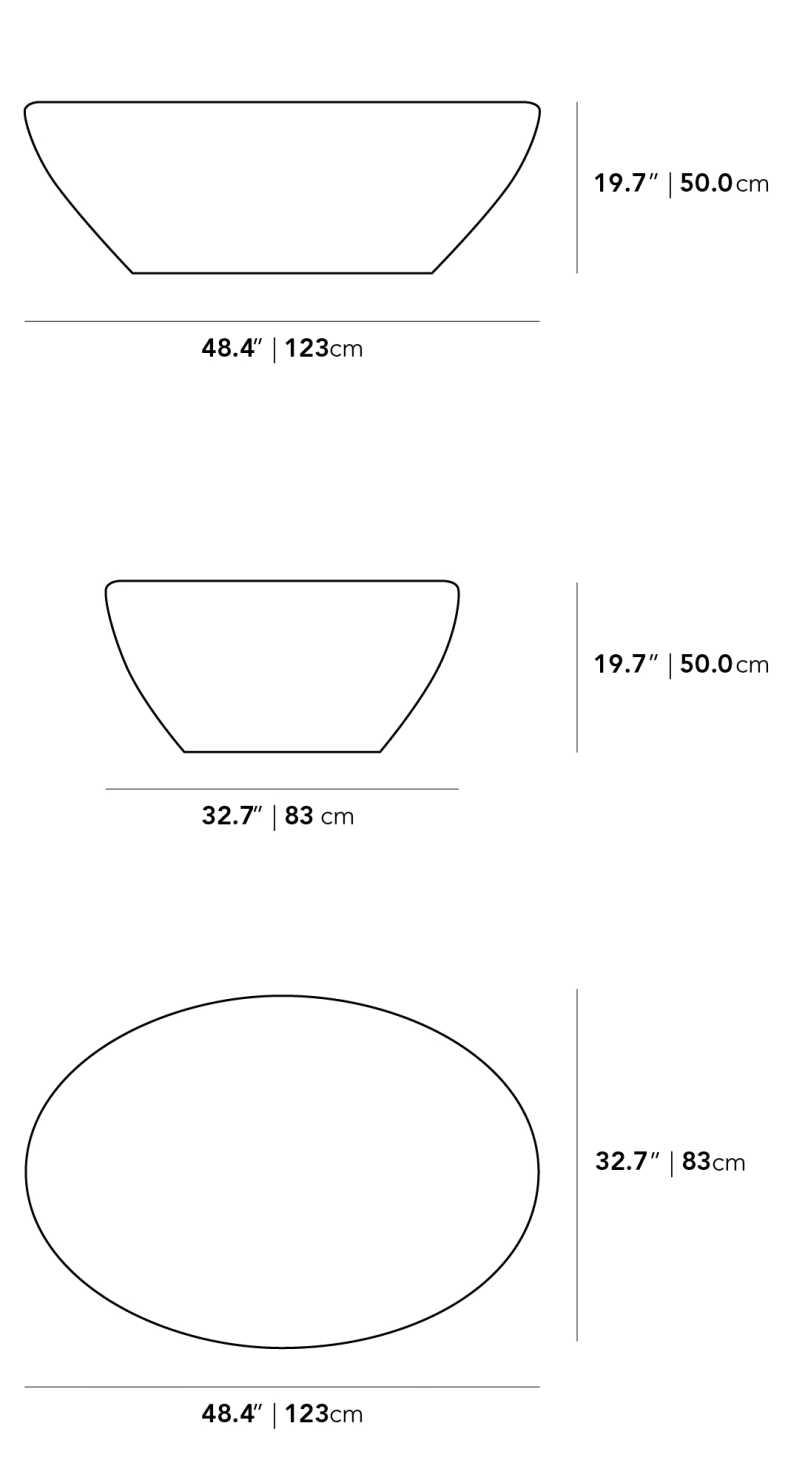 48" Outdoor Oval Coffee Table Cover