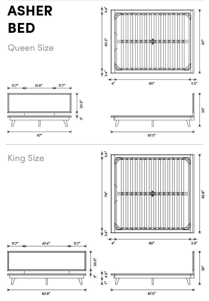 Asher Bed - Ash Veneer - Multiple Options Available