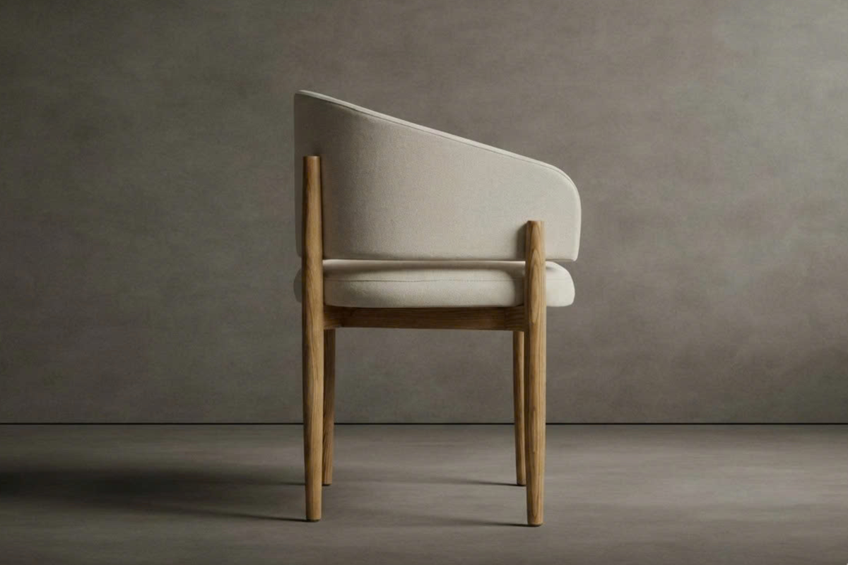 Loren Armchair - Modern Felt: Nimbus, Natural Finish