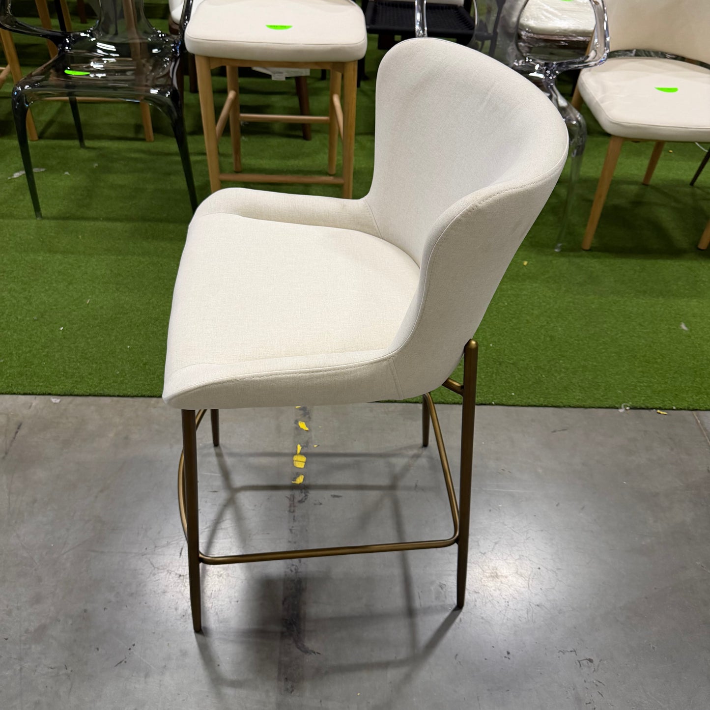 Haven Counter Stool - Modern Felt: Nimbus, Antique Brushed Brass