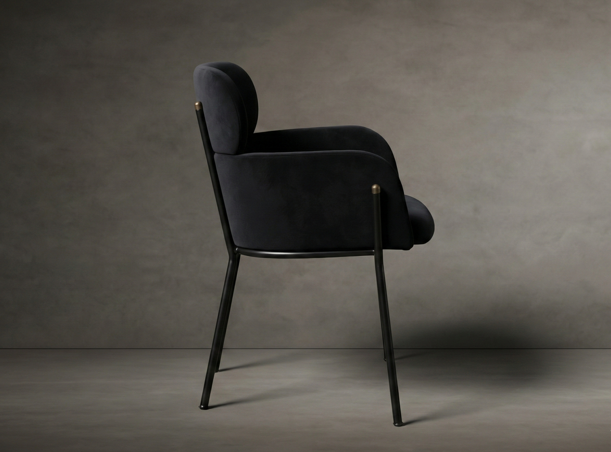 Napa Dining Chair - Velvet: Noir