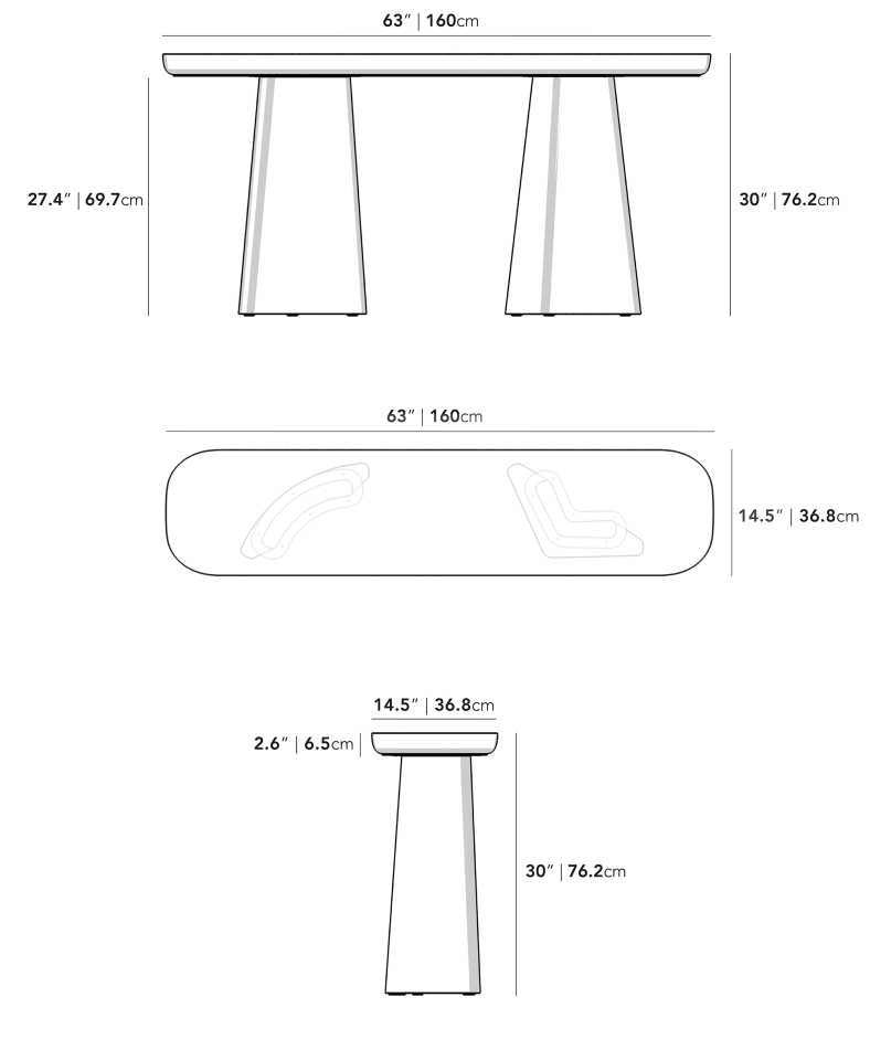 Verona Console Table - Grey Oak Veneer