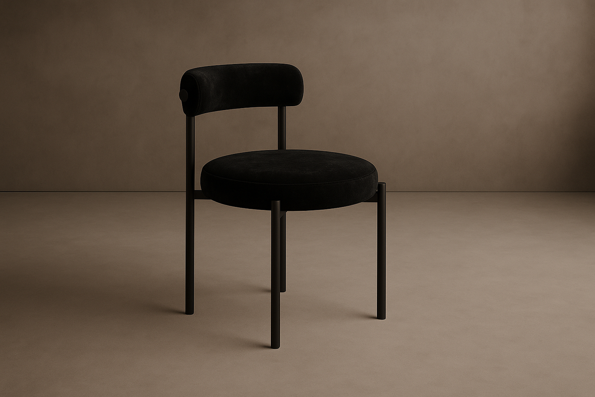 Luna Dining Chair - Velvet: Noir