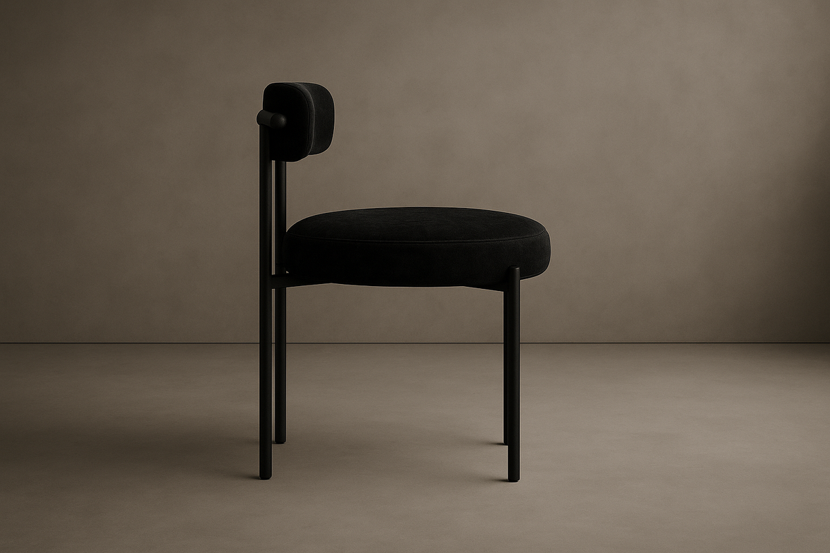 Luna Dining Chair - Velvet: Noir