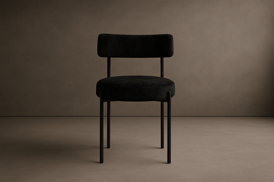 Luna Dining Chair - Velvet: Noir