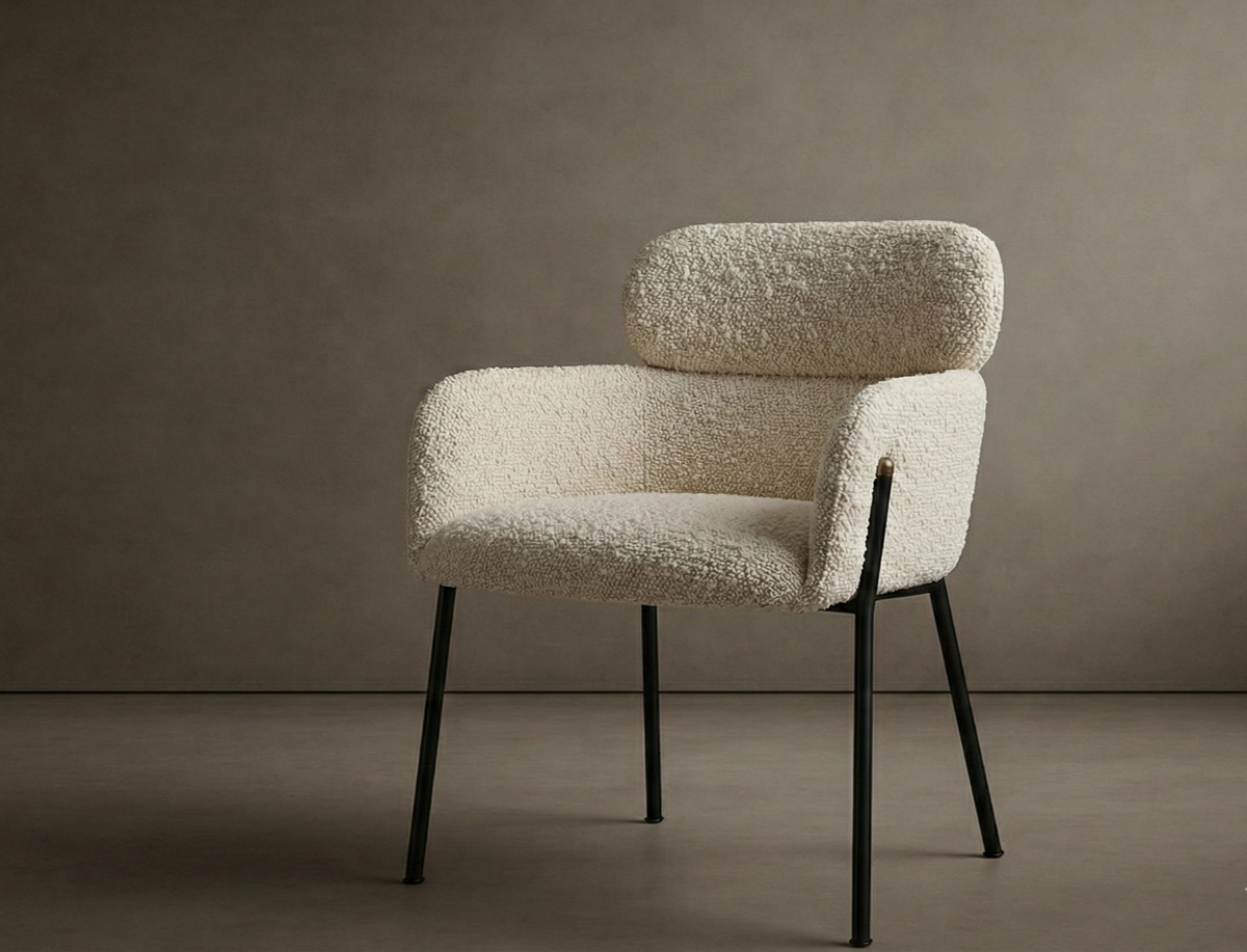 Napa Dining Chair - Bouclé: Opal