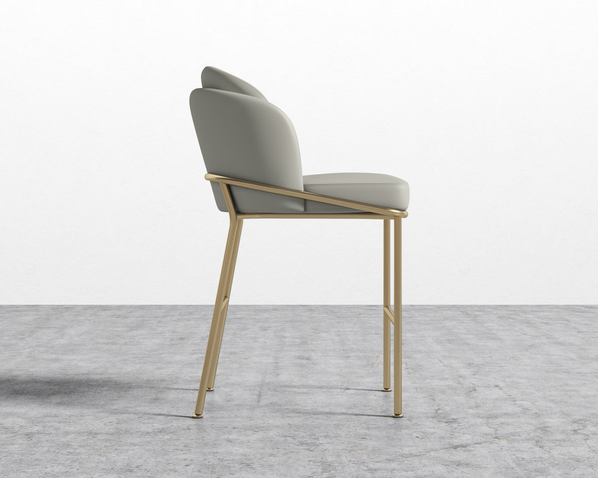 Angelo Counter Stool - Microfiber Leather: Trento Taupe, Brass Base