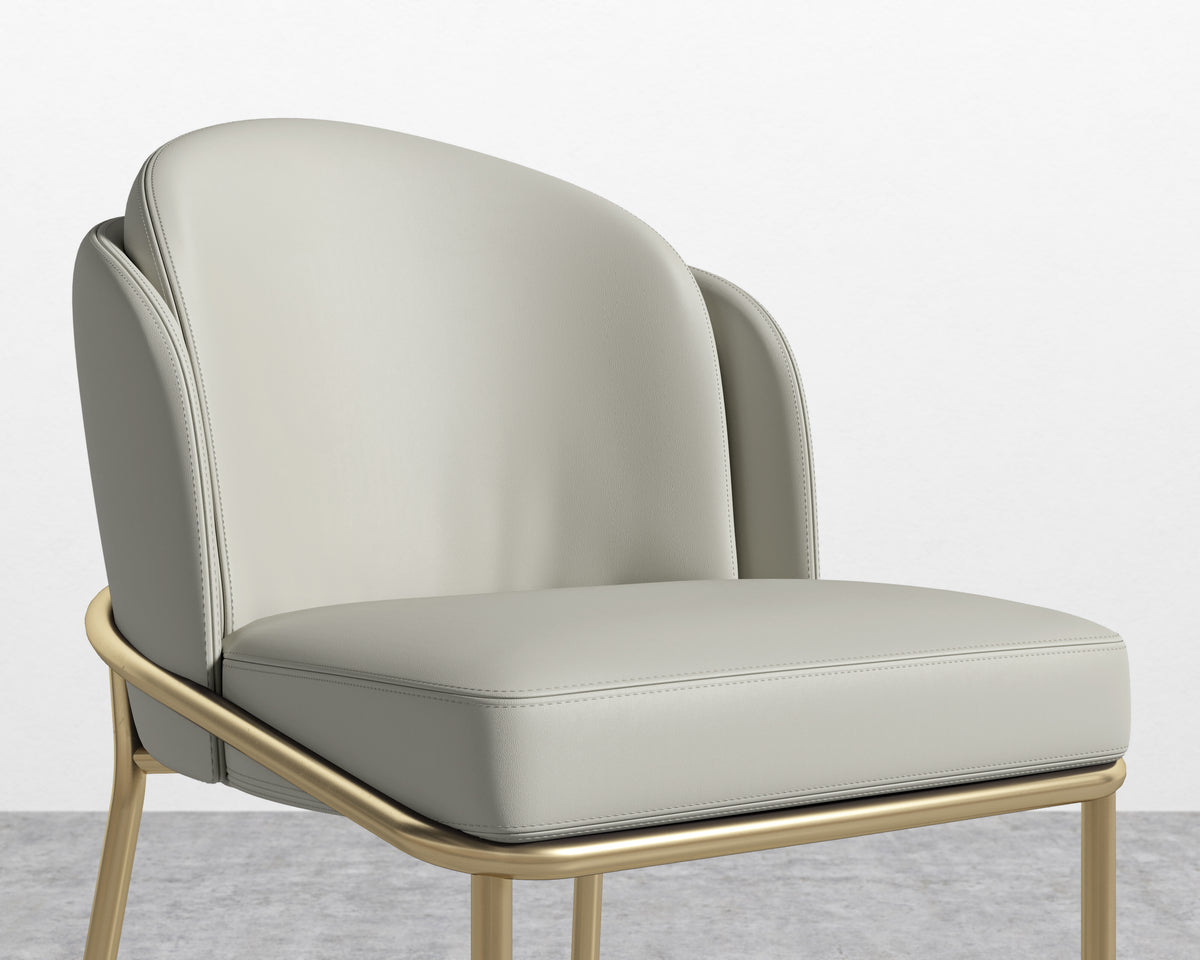 Angelo Counter Stool - Microfiber Leather: Trento Taupe, Brass Base