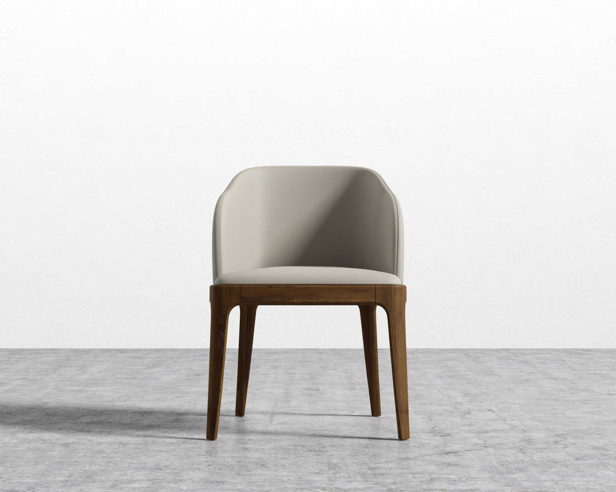 Aubrey Armchair  - PU Leather: Monaco Grey, Walnut Stain Base