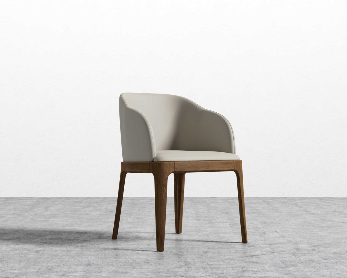 Aubrey Armchair  - PU Leather: Monaco Grey, Walnut Stain Base
