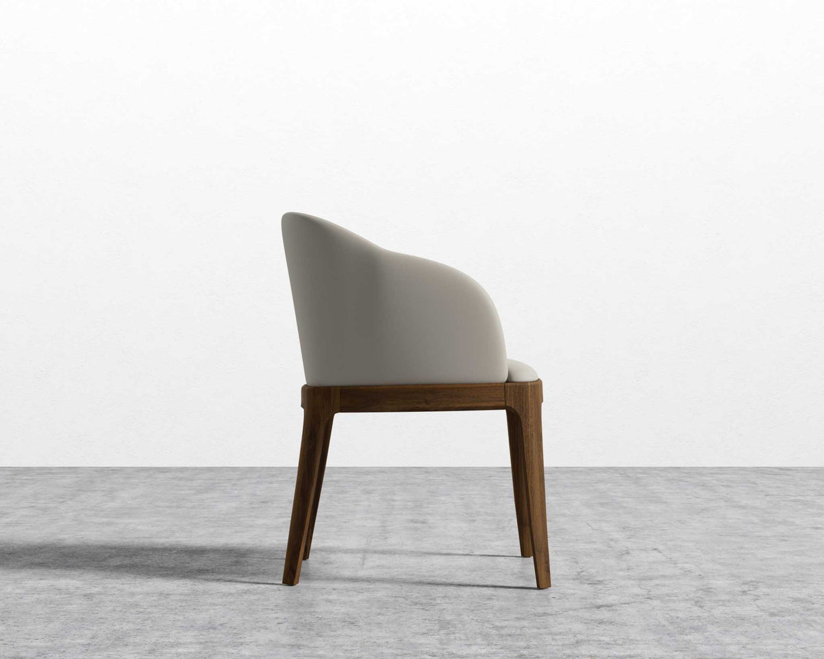 Aubrey Armchair  - PU Leather: Monaco Grey, Walnut Stain Base