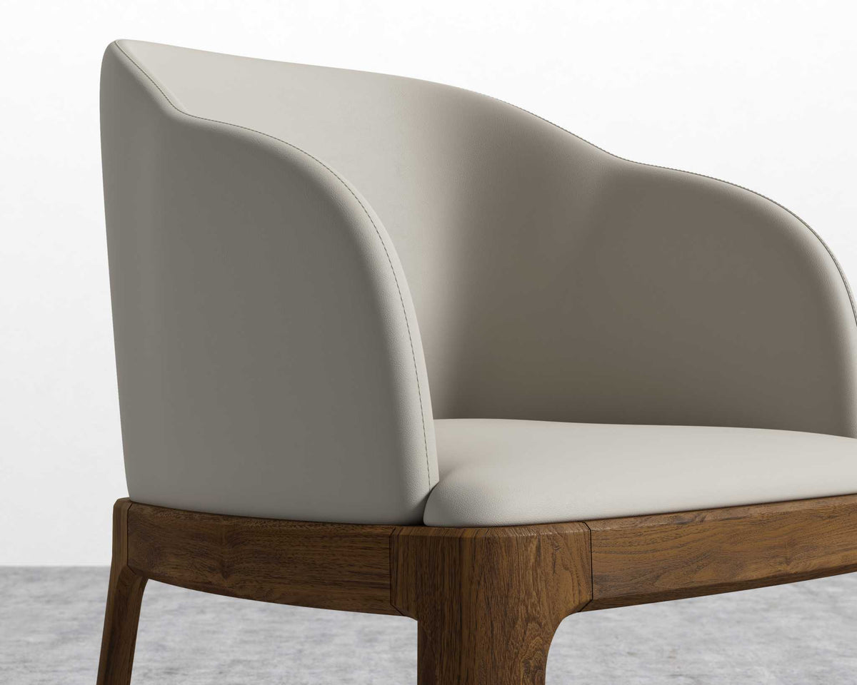 Aubrey Armchair  - PU Leather: Monaco Grey, Walnut Stain Base