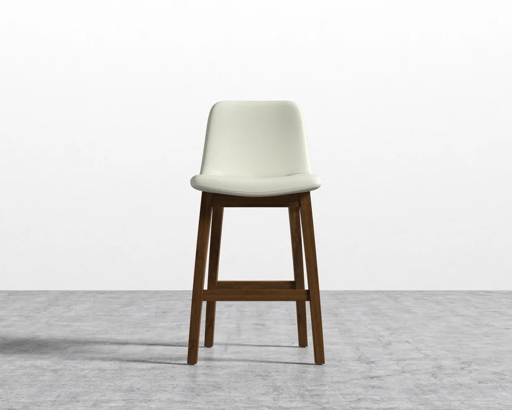 Aubrey Counter Stool - PU Leather: Monaco Cream, Walnut