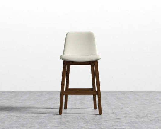 Aubrey Counter Stool - PU Leather: Monaco Cream, Walnut