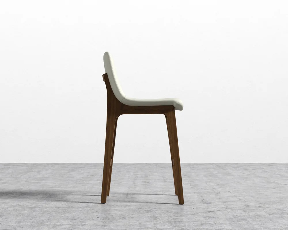 Aubrey Counter Stool - PU Leather: Monaco Cream, Walnut