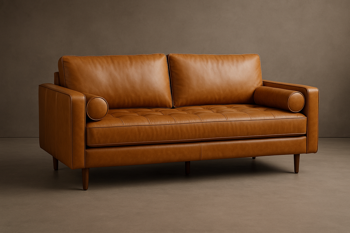 Beaumont Loveseat - Microfiber Leather: Amber