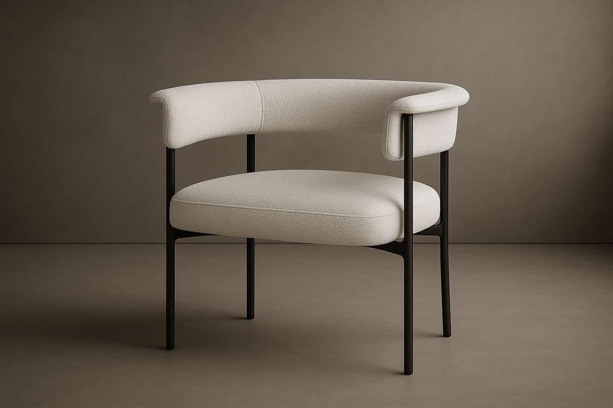 Elysian Dining Chair - Bouclé: Opal