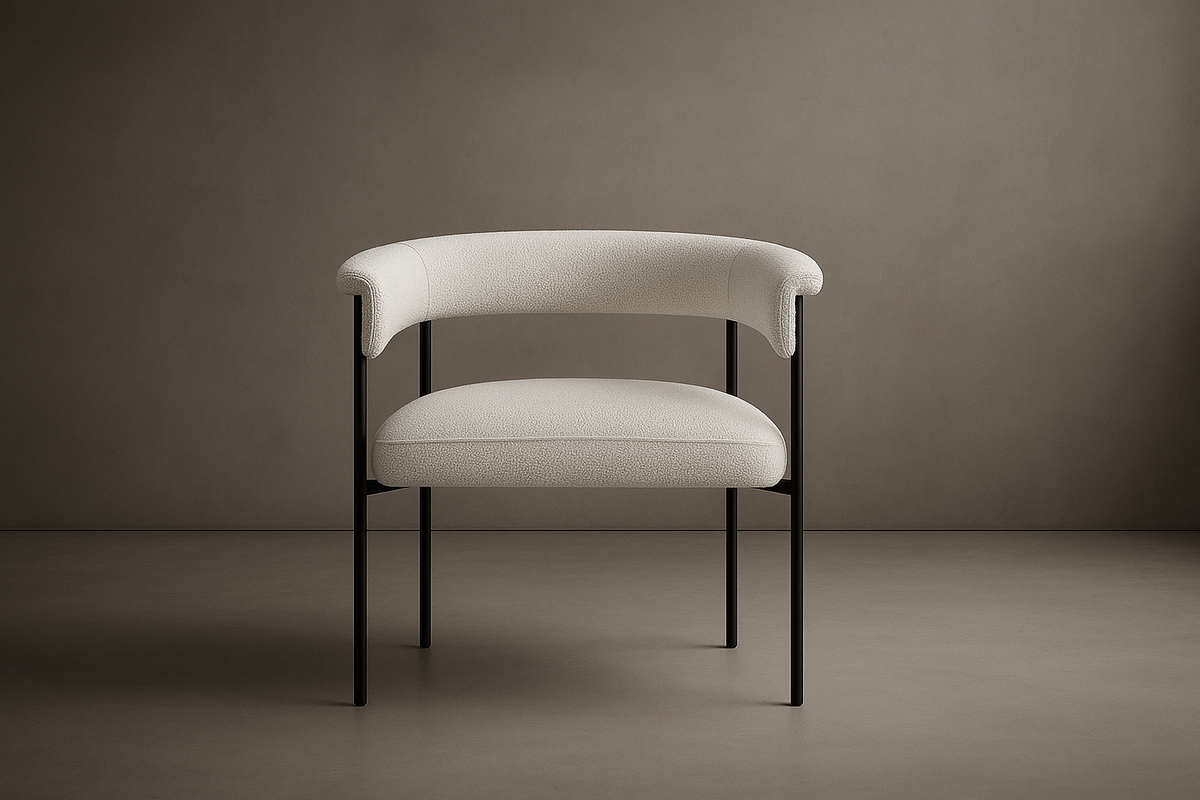 Elysian Dining Chair - Bouclé: Opal