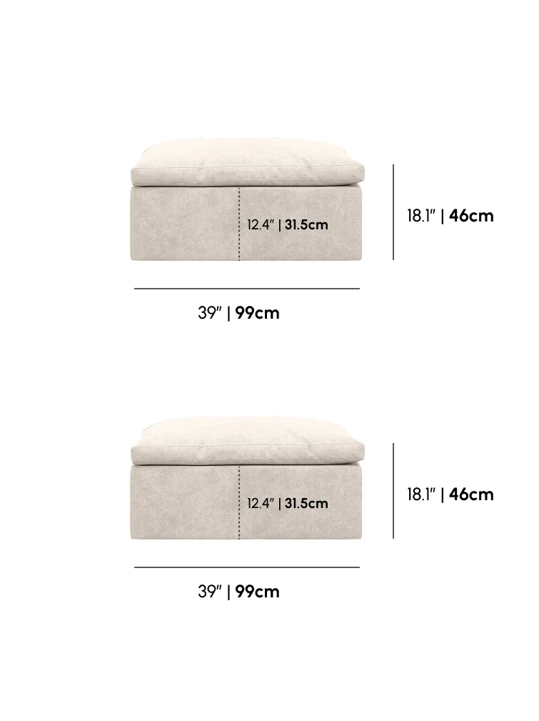 R4 Ottoman - Performance Weave: Silicon Sand