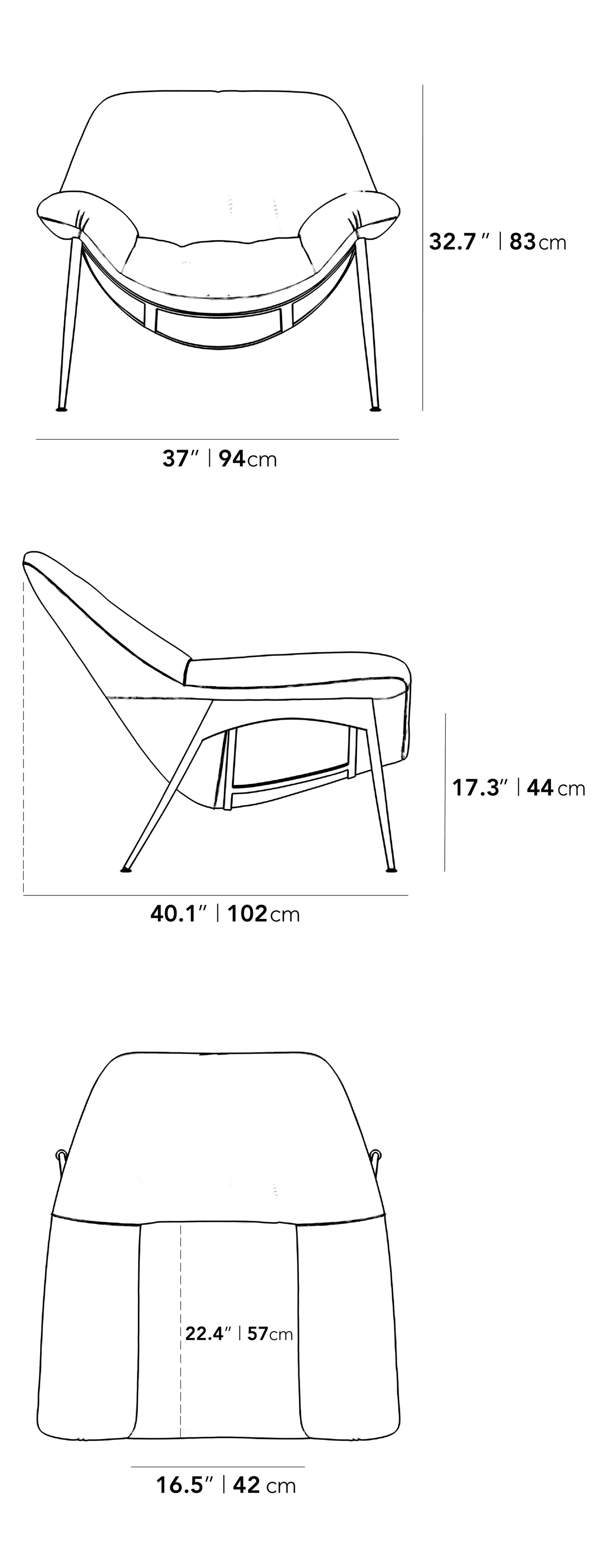 Davos Lounge Chair - Modern Felt: Alesund