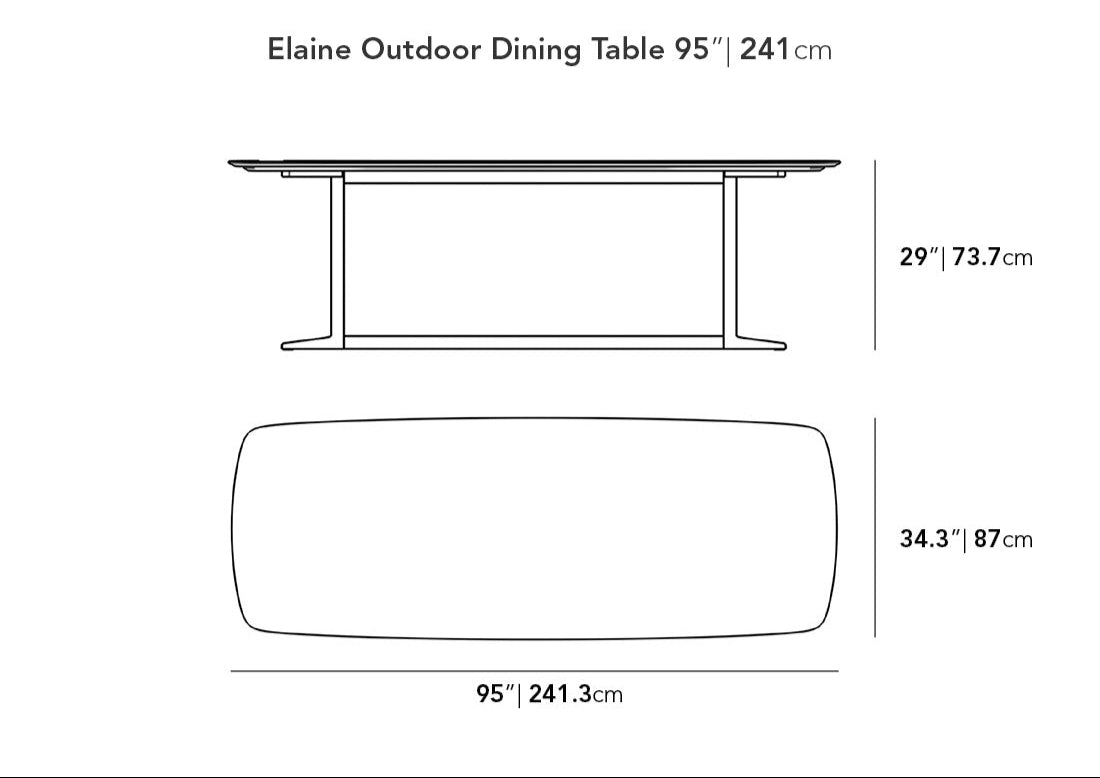 Elaine Dining Table - Black Pietra Ceramic with Tempered Glass, Black Base, 95"