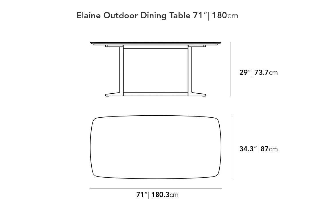 Elaine Dining Table - White Calacatta Ceramic with Tempered Glass, Black Base, 71"
