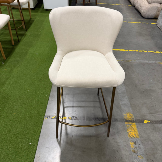 Haven Counter Stool - Modern Felt: Nimbus, Antique Brushed Brass