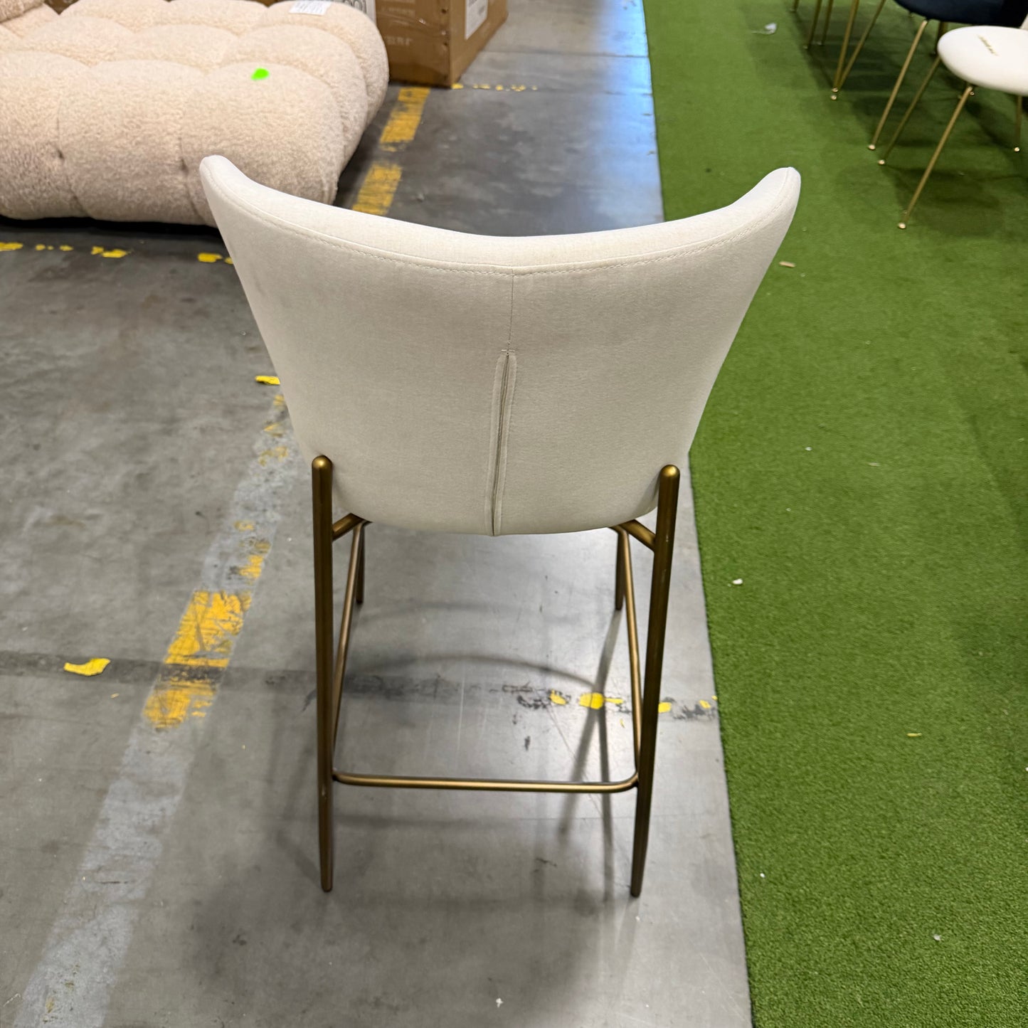 Haven Counter Stool - Modern Felt: Nimbus, Antique Brushed Brass