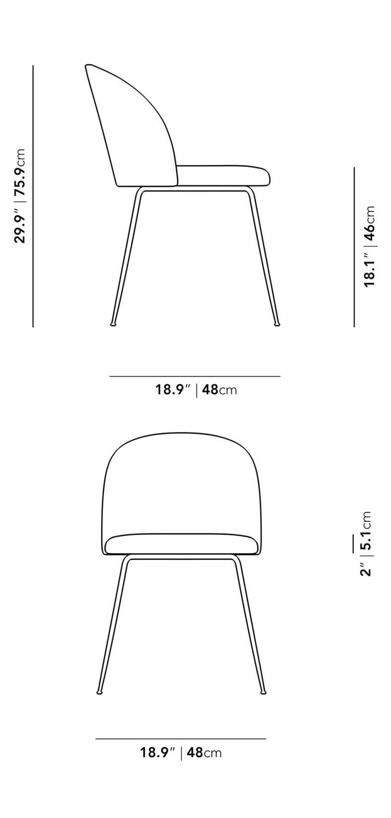 Iris Chair (Essentials) - Modern Felt: Alesund, Brass Base
