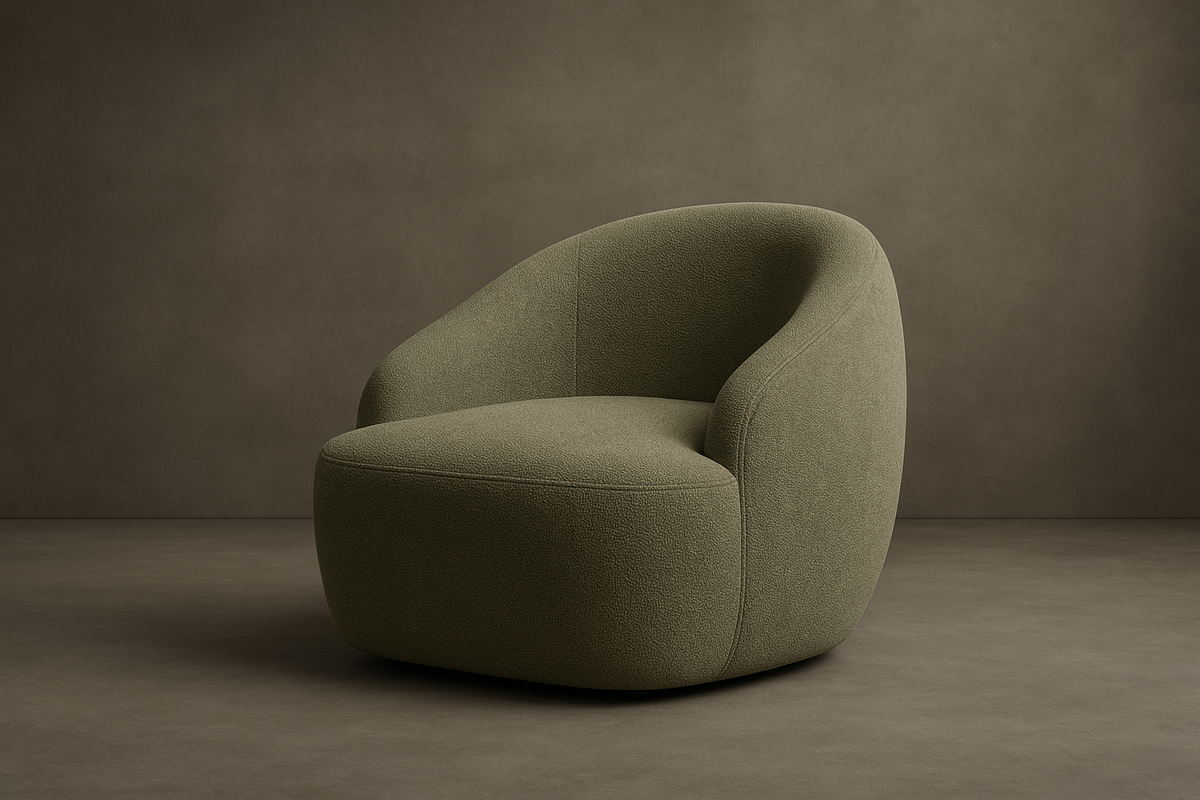 Isla Lounge Chair - Chenille Weave: Mint