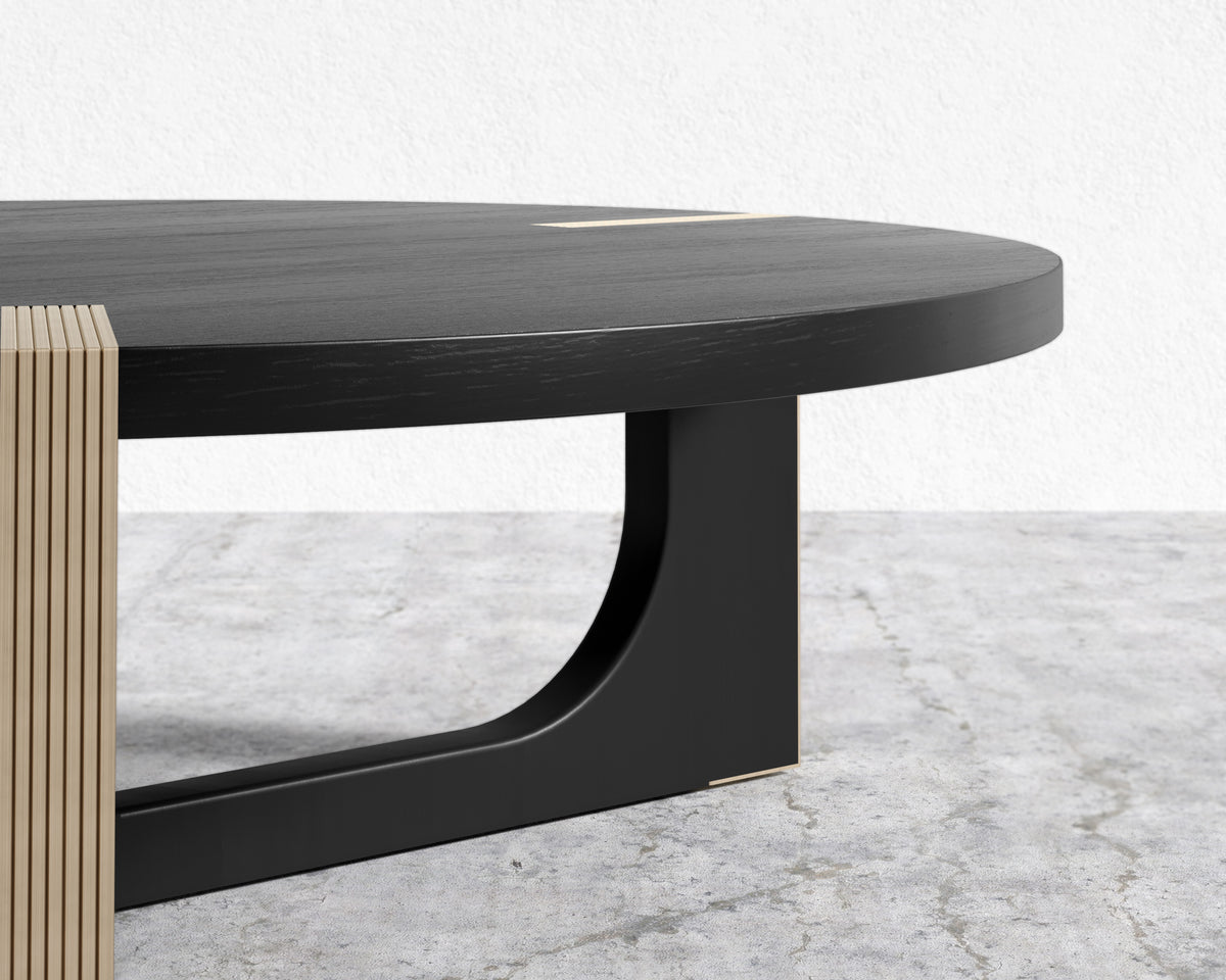 Julius Coffee Table - Black Oak Veneer, 50in