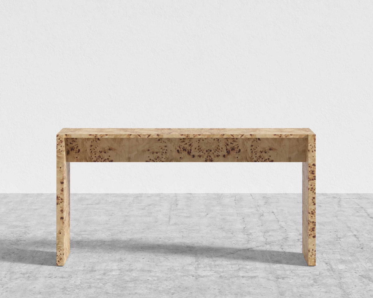 Juniper Console Table - Burl Wood
