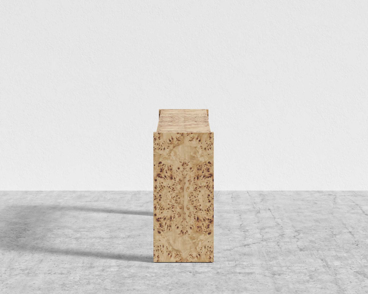 Juniper Console Table - Burl Wood