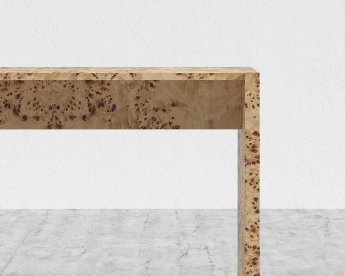 Juniper Console Table - Burl Wood