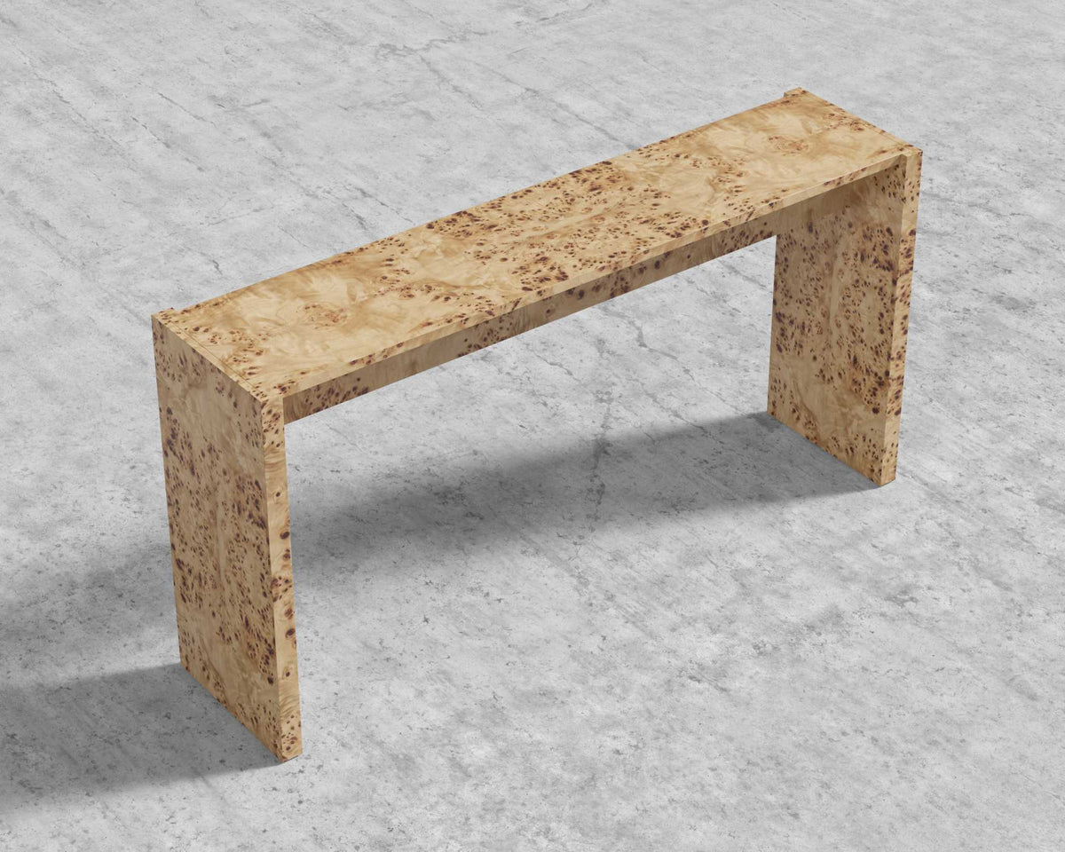 Juniper Console Table - Burl Wood