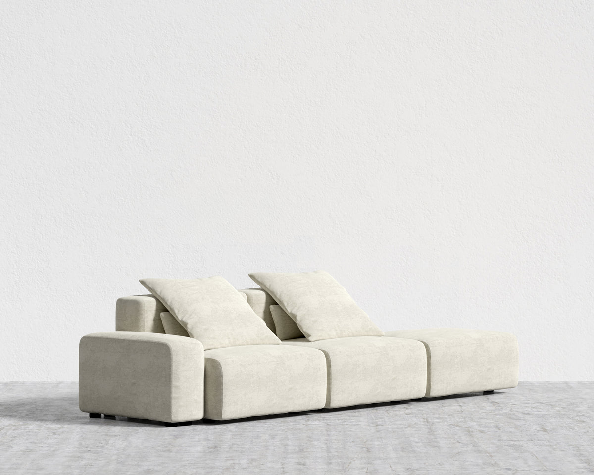Kaye Open End Sofa L - Essential Cloud Weave: Birch
