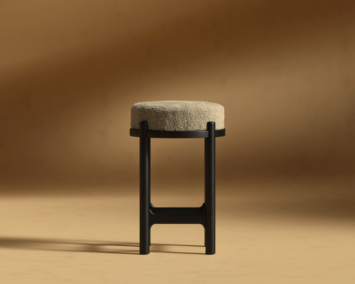 Lana Counter Stool - Shearling: Fawn, Ebony