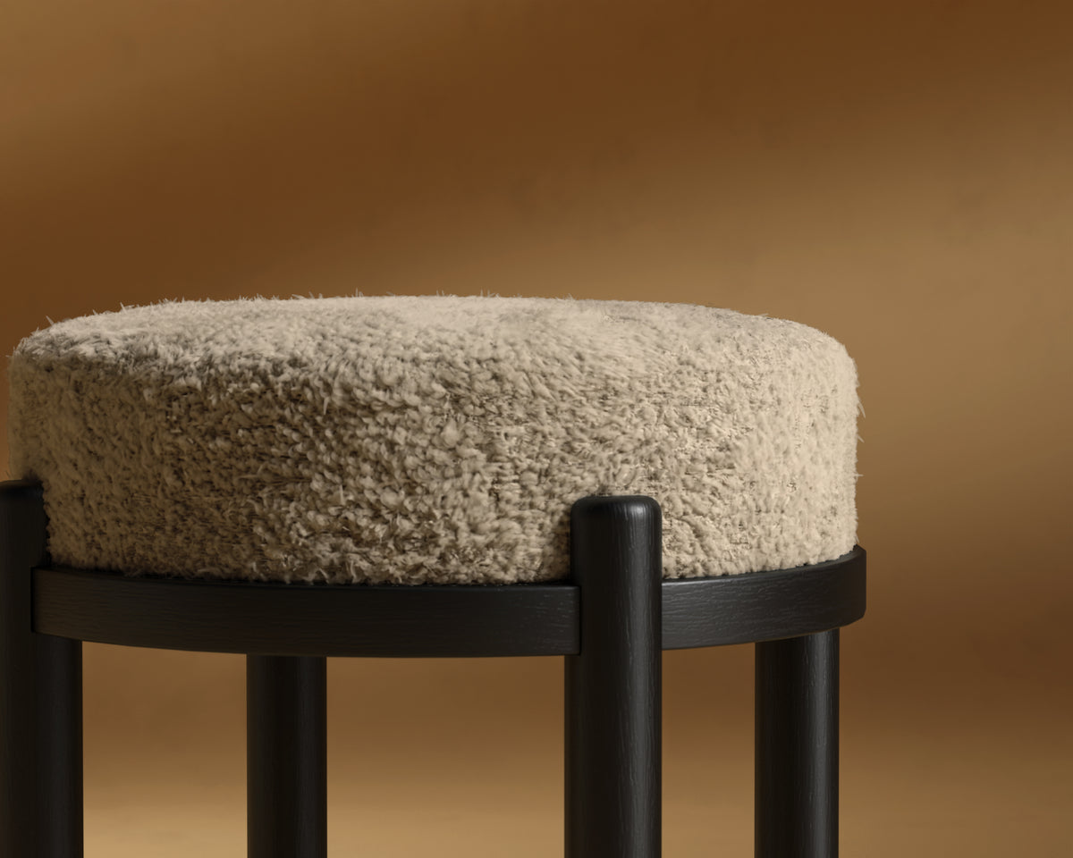 Lana Counter Stool - Shearling: Fawn, Ebony
