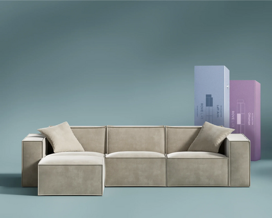 M1 Sofa Sectional - Venice Vegan Suede: Latte