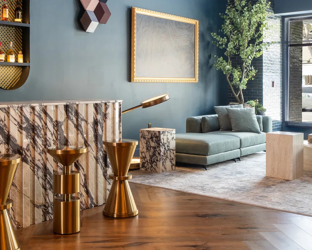 Liza Side Table (Black Label) - Viola Marble