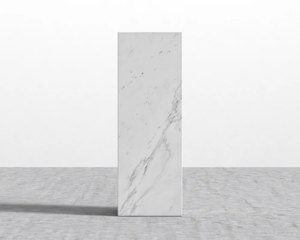 Liza Pedestal - Large, White Carrara Marble