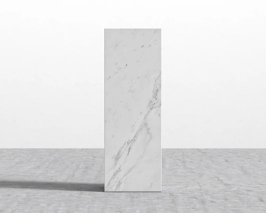 Liza Pedestal - Large, White Carrara Marble