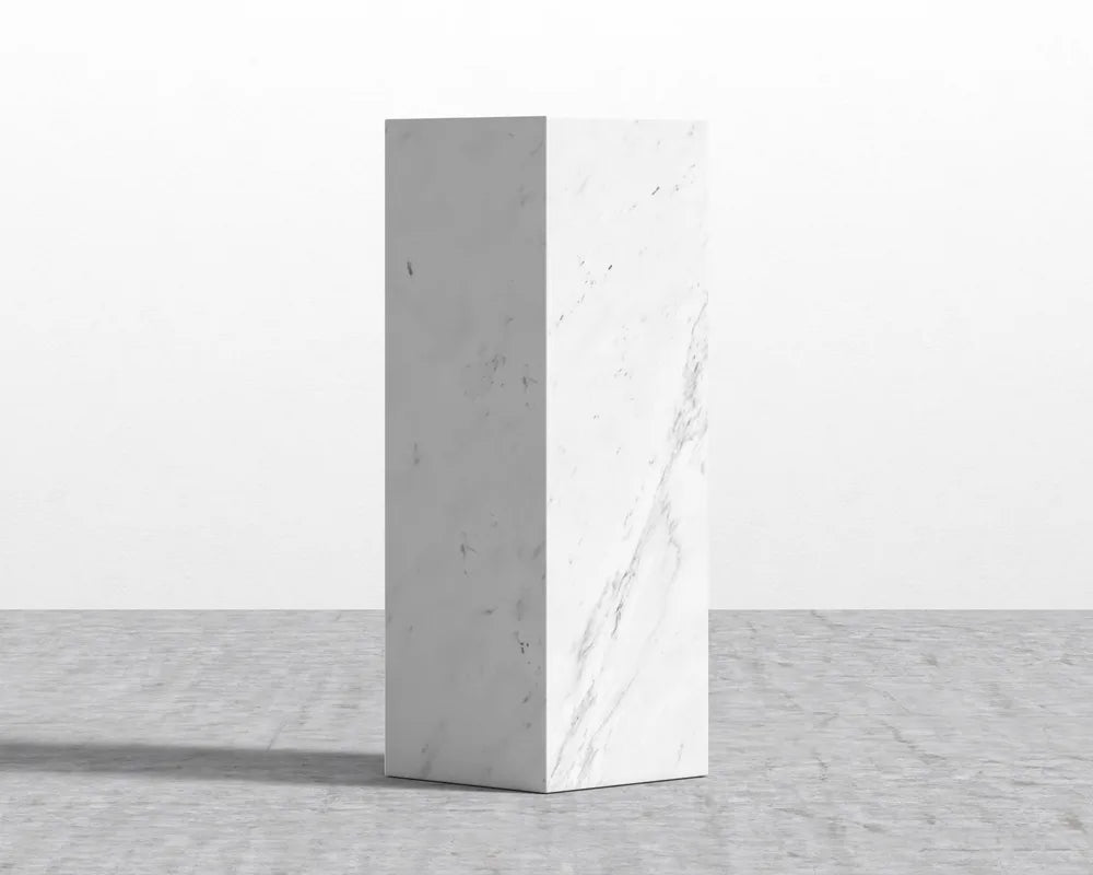 Liza Pedestal - Large, White Carrara Marble