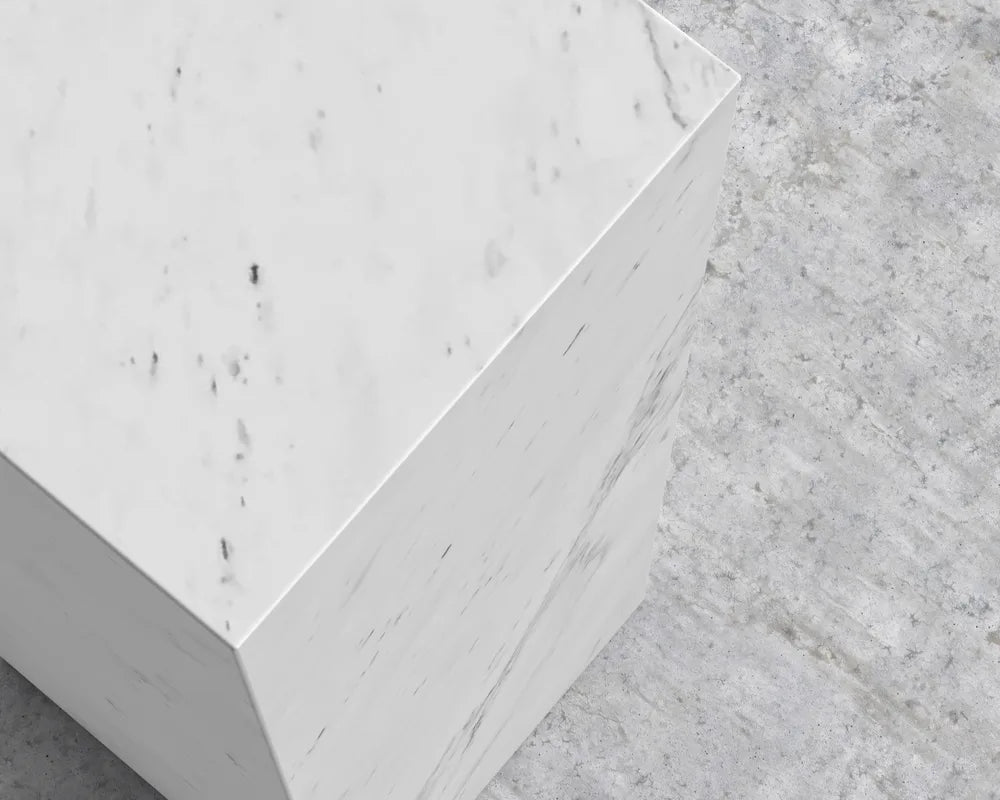 Liza Pedestal - Large, White Carrara Marble