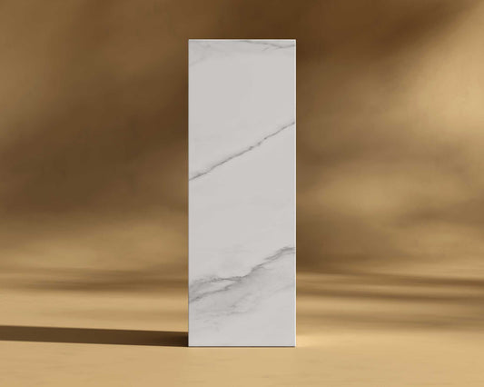 Liza Pedestal - Large, White Calacatta Ceramic