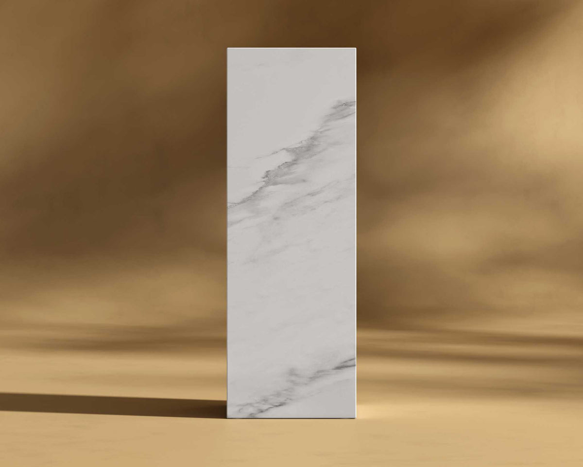Liza Pedestal - Large, White Calacatta Ceramic