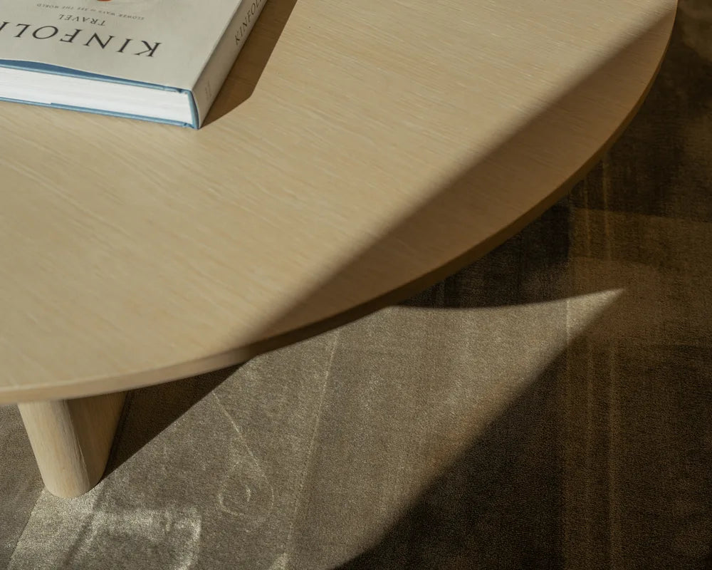 Trio Coffee Table - Washed Natural Oak Veneer with Straight Grain