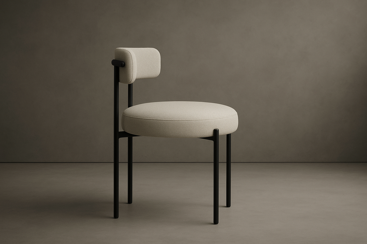 Luna Dining Chair - Modern Felt: Nimbus