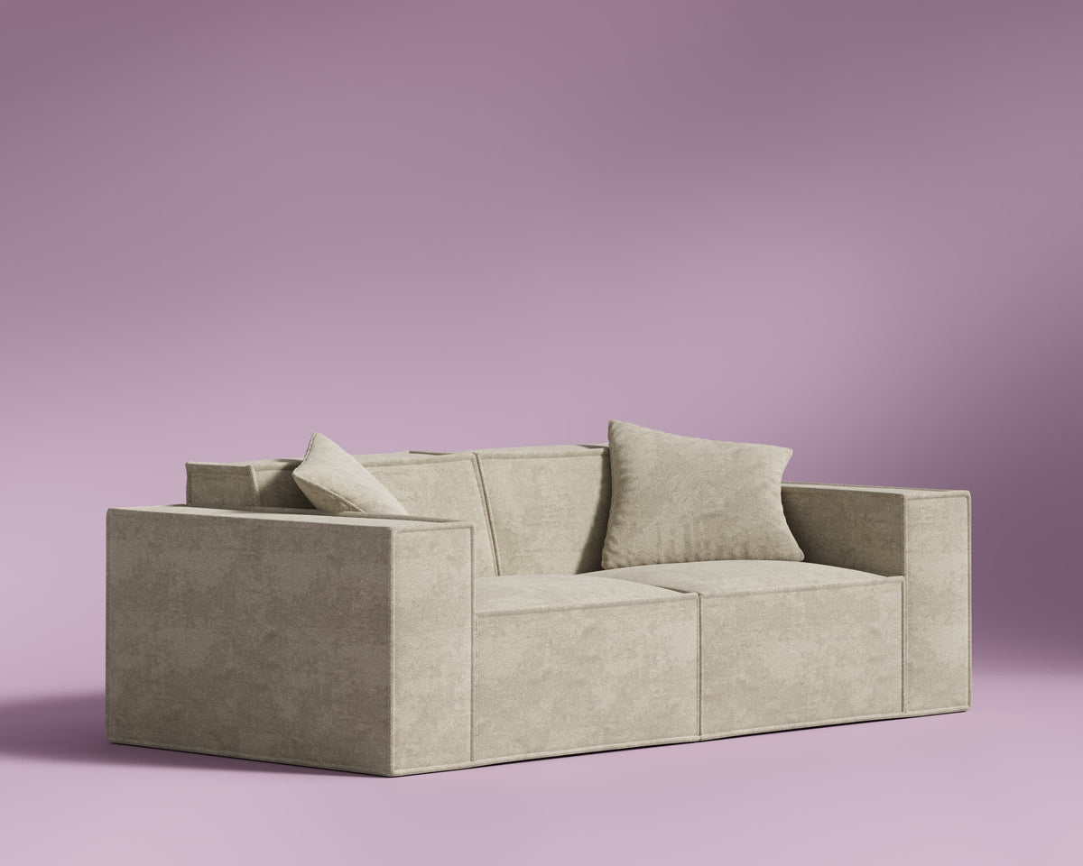 M1 Sofa Loveseat - Performance Weave: Silicon Sand