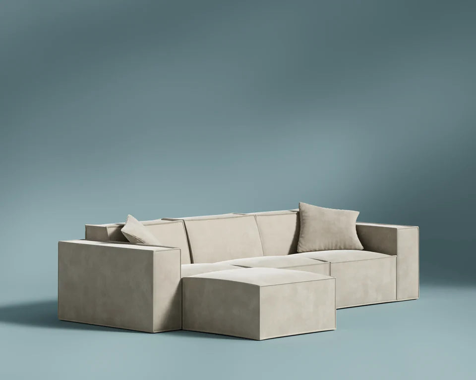 M1 Sofa Sectional - Venice Vegan Suede: Latte